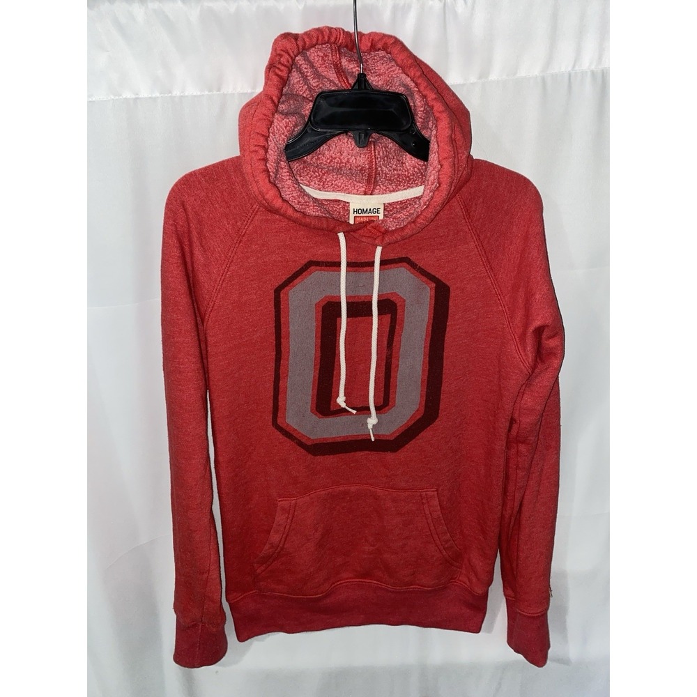 Homage Ohio State Buckeyes Red Block O Hoodie Hooded Sweatshirt Small